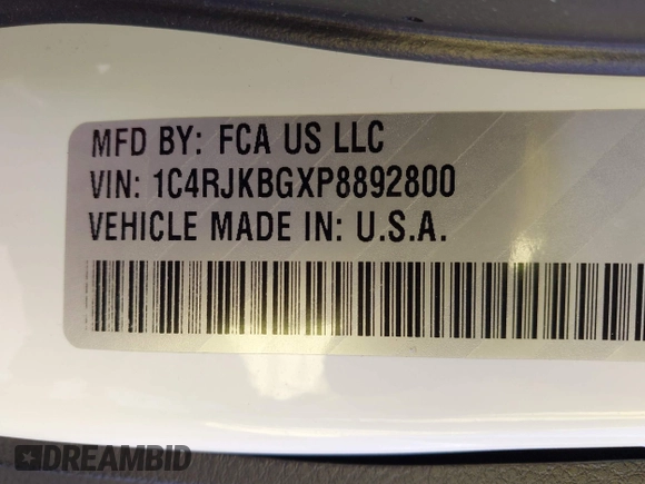2023 Jeep Grand Cherokee Limited with VIN 1C4RJKBGXP8892800, listed as a IAAI auction lot 42161939 with Not provided miles and . Bid and sale history available at DreamBid. Image 9.