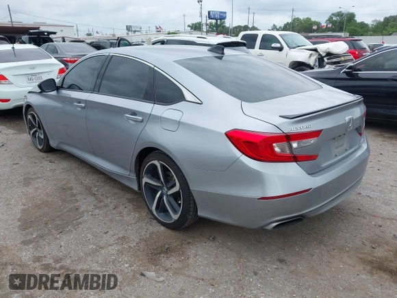 2021 Honda Accord Sport with VIN 1HGCV1F39MA073309, listed as a IAAI auction lot 42140600 with 96,551 mi miles and . Bid and sale history available at DreamBid. Image 3.