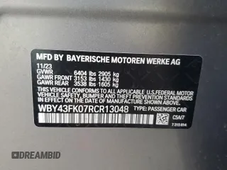 2024 BMW i5 M60 z VIN WBY43FK07RCR13048, wystawiony jako Copart lot #71660944 z przebiegiem 5545 mil mil oraz Szkody całkowita. Historia ofert i sprzedaży dostępna na DreamBid. Obrazek 13.