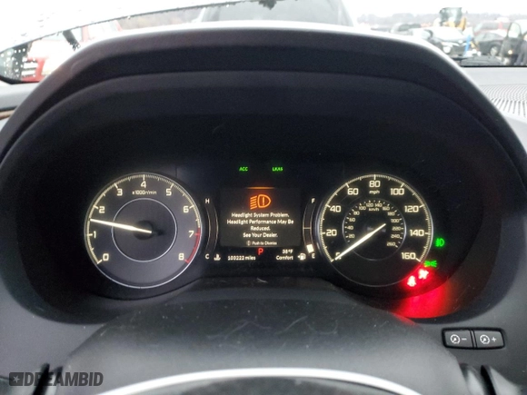2020 Acura RDX w/Advance Pkg with VIN 5J8TC2H72LL022037, listed as a Copart auction lot 42862465 with 103,222 mi miles and Salvage Title. Bid and sale history available at carsss.com. Image 9.