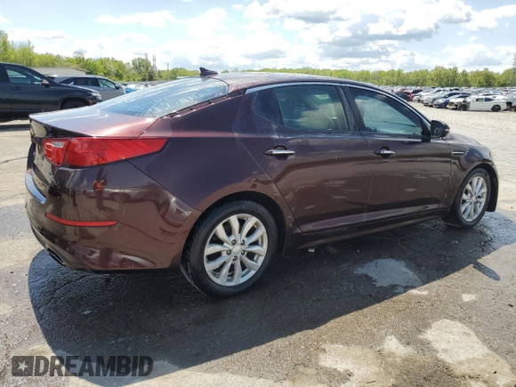 2015 Kia Optima EX with VIN 5XXGN4A73FG386892, listed as a Copart auction lot 52632605 with 208,223 mi miles and Salvage Title. Bid and sale history available at carsss.com. Image 3.