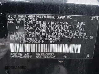 2010 Toyota RAV4 Ltd with VIN 2T3DK4DV0AW035434, listed as a IAAI auction lot 41987692 with 100,380 mi miles. Bid and sale history available at carsss.com. Image 9.