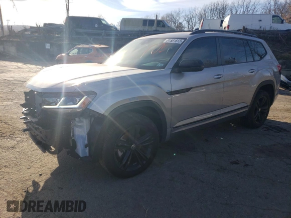 2023 Volkswagen Atlas SEL R-Line Black with VIN 1V2SR2CA6PC525263, listed as a Copart auction lot 45069844 with 6,855 mi miles and Salvage title. Bid and sale history available at DreamBid. Image 1.