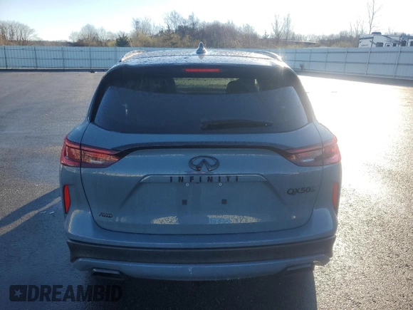 2024 Infiniti QX50 Sport with VIN 3PCAJ5FB1RF103854, listed as a Copart auction lot 82394704 with 4,137 mi miles and Salvage Title. Bid and sale history available at DreamBid. Image 6.