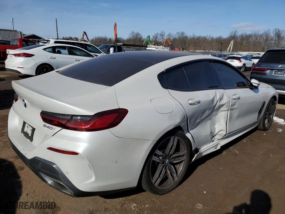 2020 BMW 8 Series 840i with VIN WBAGV4C02LCD46816, listed as a Copart auction lot 40203364 with 0 mi miles. Bid and sale history available at carsss.com. Image 3.