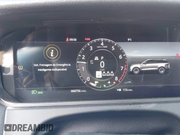 2019 Land Rover Range Rover Velar S with VIN SALYB2EV4KA789188, listed as a IAAI auction lot 41747466 with 68,756 mi miles and . Bid and sale history available at DreamBid. Image 7.