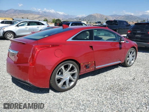 2014 Cadillac ELR z VIN 1G6RR1E43EU601792, wystawiony jako Copart lot #49656065 z przebiegiem 16 121 mil mil oraz Szkody całkowita. Historia ofert i sprzedaży dostępna na DreamBid. Obrazek 3.