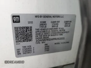 2023 Chevrolet Suburban Premier with VIN 1GNSKFKDXPR253331, listed as a Copart auction lot 52306795 with 50,363 mi miles and Clean Title. Bid and sale history available at DreamBid. Image 14.