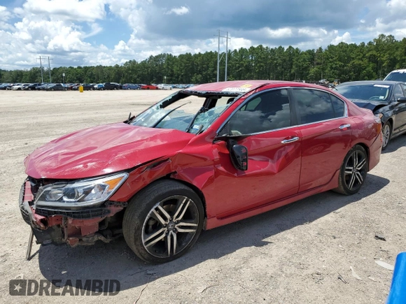 2016 Honda Accord Sport with VIN 1HGCR2F51GA145684, listed as a Copart auction lot 62077595 with 94,637 mi miles and Salvage title. Bid and sale history available at DreamBid. Image 1.