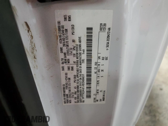 2018 Ford F-250 XL z VIN 1FT7X2A63JED00631, wystawiony jako Copart lot #41529615 z przebiegiem 104 753 mil mil oraz Szkoda całkowita • Salvage title. Historia ofert i sprzedaży dostępna na DreamBid. Obrazek 12.