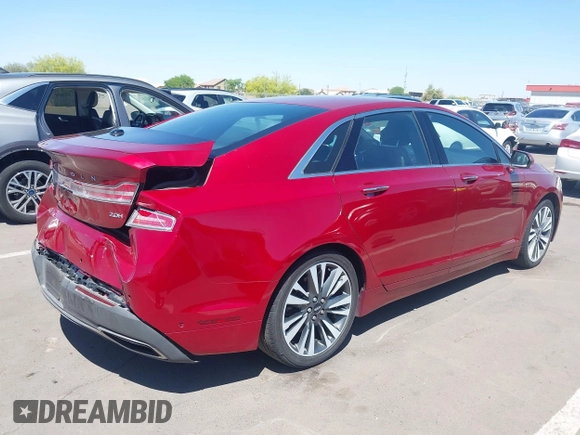 2017 Lincoln MKZ Hybrid Reserve with VIN 3LN6L5MU3HR603169, listed as a IAAI auction lot 42097492 with 58,930 mi miles. Bid and sale history available at carsss.com. Image 4.