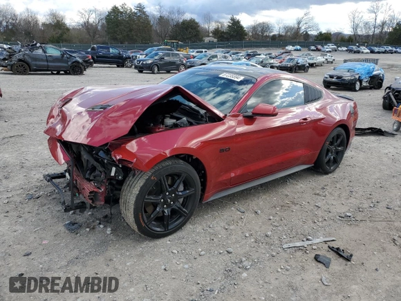 2020 Ford Mustang GT with VIN 1FA6P8CF0L5145203, listed as a Copart auction lot 87235594 with 79,289 mi miles and Salvage Title. Bid and sale history available at DreamBid. Image 1.