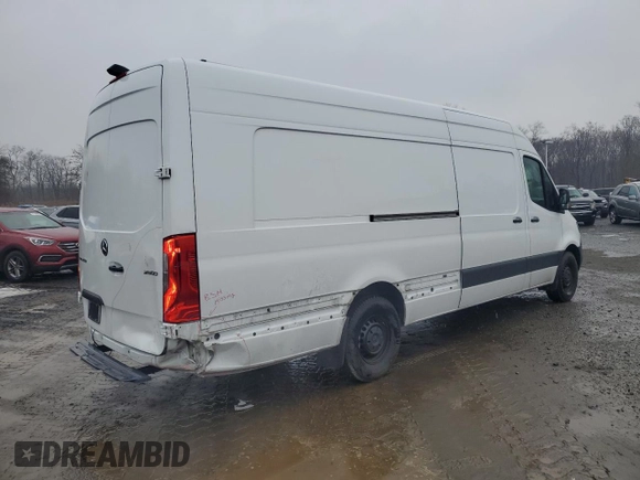 2023 Mercedes-Benz Sprinter Cargo Cargo with VIN W1Y4NDHY1PT138980, listed as a Copart auction lot 42630085 with 18,119 mi miles and Salvage Title. Bid and sale history available at DreamBid. Image 3.