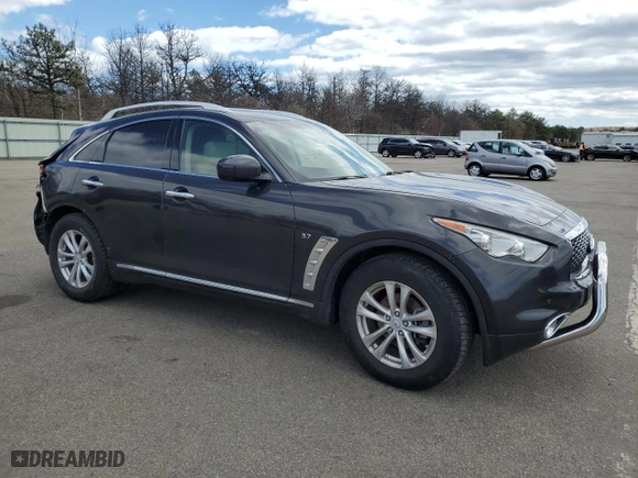 2017 Infiniti QX70 with VIN JN8CS1MU4HM142452, listed as a Copart auction lot 53064715 with 55,181 mi miles and Salvage Title. Bid and sale history available at carsss.com. Image 4.