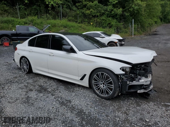 2019 BMW 5 Series M550i xDrive with VIN WBAJB9C54KB288569, listed as a Copart auction lot 58707235 with Not provided miles and Salvage title. Bid and sale history available at DreamBid. Image 4.