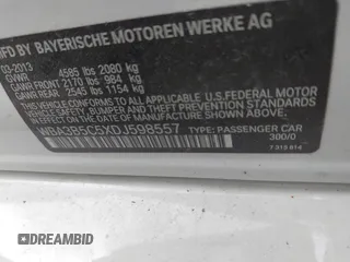 2013 BMW 3 Series 328i xDrive with VIN WBA3B5C5XDJ598557, listed as a IAAI auction lot 42747733 with 153,989 mi miles and . Bid and sale history available at DreamBid. Image 9.