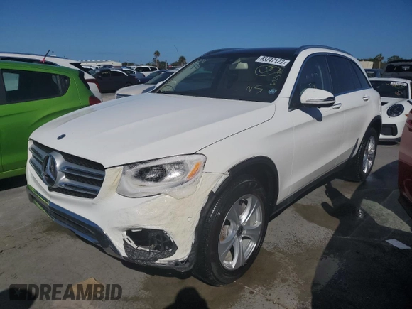 2018 Mercedes-Benz GLC with VIN WDC0G4KB6JV061711, listed as a Copart auction lot 63247122 with 0 mi miles. Bid and sale history available at carsss.com. Image 2.