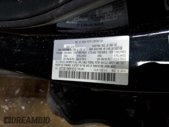 2021 Mazda CX-9 Touring with VIN JM3TCBCY3M0515072, listed as a Copart auction lot 45419145 with 48,503 mi miles and Salvage Title. Bid and sale history available at carsss.com. Image 13.