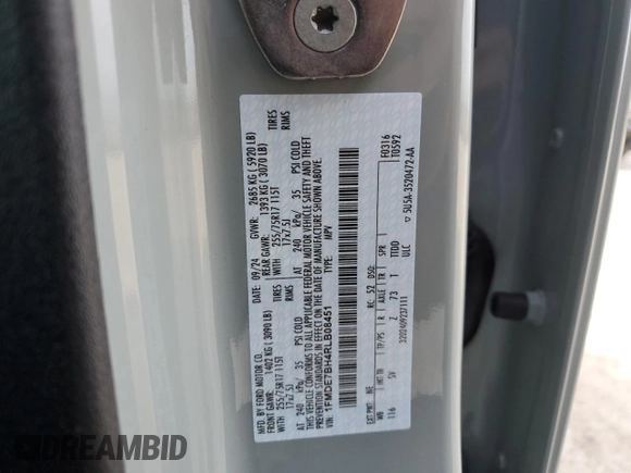 2024 Ford Bronco Big Bend с VIN 1FMDE7BH4RLB08451, выставлен на аукционе Copart как лот 49607475 с пробегом 3 569 миль миль и Списание • Salvage title. История ставок и продаж доступна на DreamBid. Изображение 15.