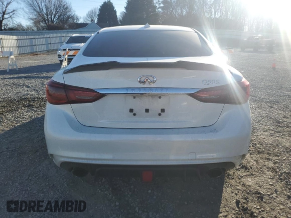 2018 Infiniti Q50 3.0t LUXE with VIN JN1EV7AP7JM360648, listed as a Copart auction lot 88972065 with 87,567 mi miles and Salvage Title. Bid and sale history available at carsss.com. Image 6.