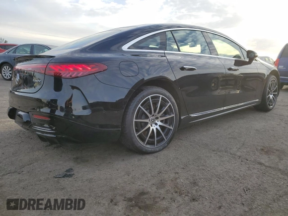 2023 Mercedes-Benz EQS with VIN W1KCG4EBXPA037836, listed as a Copart auction lot 46124715 with 31,904 mi miles and Salvage Title. Bid and sale history available at carsss.com. Image 3.