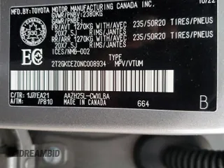 2022 Lexus NX with VIN 2T2GKCEZ0NC008934, listed as a Copart auction lot 73789294 with 50,370 mi miles and Clean Title. Bid and sale history available at carsss.com. Image 13.