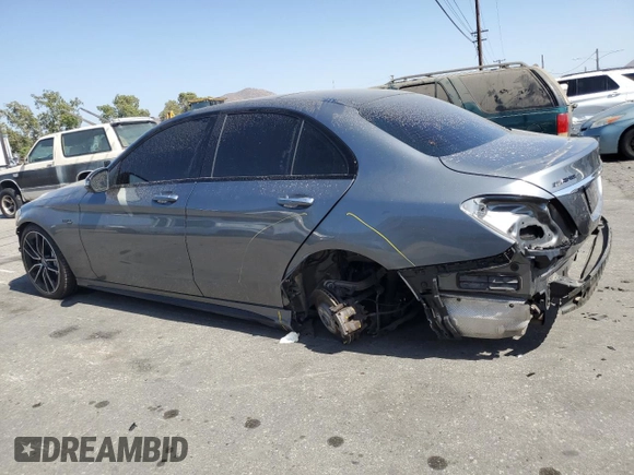 2021 Mercedes-Benz C 43 AMG with VIN W1KWF6EBXMR617497, listed as a Copart auction lot 61688875 with 63,405 mi miles and Salvage title. Bid and sale history available at DreamBid. Image 2.