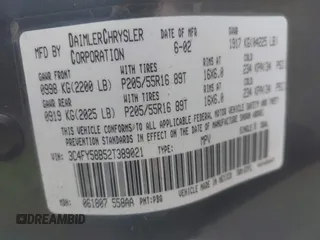 2002 Chrysler PT Cruiser Touring с VIN 3C4FY58B52T389021, выставлен на аукционе IAAI как лот 42502927 с пробегом 111 286 миль миль и . История ставок и продаж доступна на DreamBid. Изображение 9.
