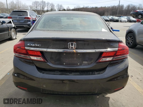 2014 Honda Civic EX-L with VIN 2HGFB2F97EH505110, listed as a Copart auction lot 50043125 with 158,127 mi miles and Salvage Title. Bid and sale history available at DreamBid. Image 6.