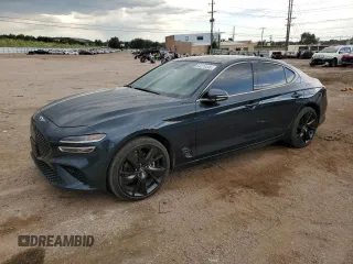 2023 Genesis G70 2.0T with VIN KMTG34TA1PU122565, listed as a Copart auction lot 64276445 with 23,735 mi miles and Salvage title. Bid and sale history available at DreamBid. Image 1.