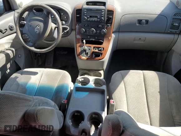 2007 Kia Sedona EX with VIN KNDMB233076166751, listed as a Copart auction lot 50443565 with 216,592 mi miles and Salvage Title. Bid and sale history available at carsss.com. Image 8.