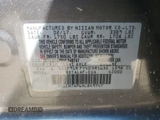 2017 Nissan Versa S with VIN 3N1CN7AP6HL849747, listed as a Copart auction lot 62293315 with 155,324 mi miles and Salvage title. Bid and sale history available at DreamBid. Image 13.