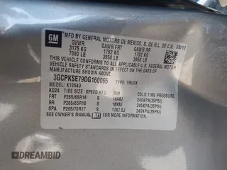 2013 Chevrolet Silverado 1500 LT with VIN 3GCPKSE79DG160065, listed as a IAAI auction lot 41793112 with 112,209 mi miles and . Bid and sale history available at DreamBid. Image 9.