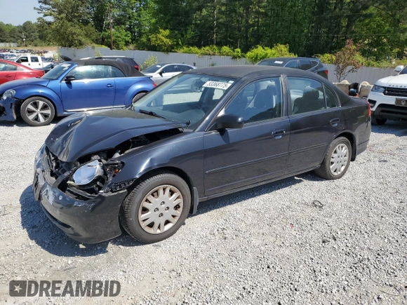 2004 Honda Civic LX with VIN 2HGES16594H523349, listed as a Copart auction lot 53368775 with 210,648 mi miles and Salvage Title. Bid and sale history available at carsss.com. Image 1.