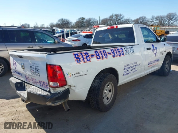 2019 Ram 1500 Classic Tradesman with VIN 3C6JR6DT1KG509991, listed as a IAAI auction lot 41659174 with 186,153 mi miles. Bid and sale history available at carsss.com. Image 4.