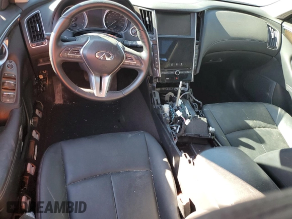2018 Infiniti Q50 Luxe with VIN JN1EV7AP3JM592096, listed as a Copart auction lot 41879355 with Not Provided miles and Salvage Title. Bid and sale history available at DreamBid. Image 8.