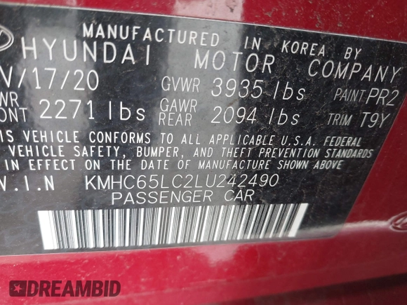 2020 Hyundai Ioniq Blue z VIN KMHC65LC2LU242490, wystawiony jako IAAI lot #42003854 z przebiegiem 74 960 mil mil oraz . Historia ofert i sprzedaży dostępna na DreamBid. Obrazek 9.