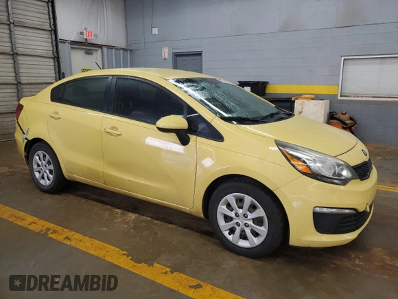 2016 Kia Rio LX with VIN KNADM4A34G6658799, listed as a Copart auction lot 50354285 with 134,091 mi miles and Salvage Title. Bid and sale history available at DreamBid. Image 4.