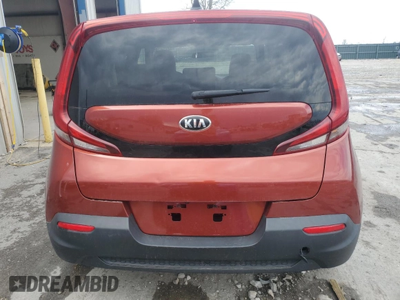 2020 Kia Soul S with VIN KNDJ23AUXL7122250, listed as a Copart auction lot 52758195 with 55,572 mi miles and Salvage Title. Bid and sale history available at carsss.com. Image 6.