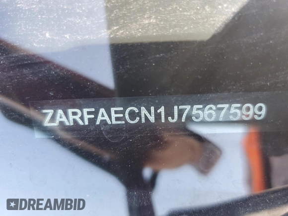 2018 Alfa Romeo Giulia Ti Sport с VIN ZARFAECN1J7567599, выставлен на аукционе Copart как лот 56204755 с пробегом 63 397 миль миль и Списание • Salvage title. История ставок и продаж доступна на DreamBid. Изображение 12.