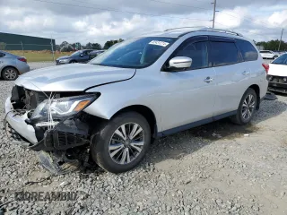 2018 Nissan Pathfinder S z VIN 5N1DR2MN0JC644862, wystawiony jako Copart lot #82431274 z przebiegiem 74 534 mil mil oraz Szkoda całkowita • Salvage title. Historia ofert i sprzedaży dostępna na DreamBid. Obrazek 1.