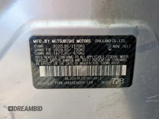 2014 Mitsubishi Mirage DE with VIN ML32A3HJ5EH013813, listed as a Copart auction lot 62671415 with 145,712 mi miles and Salvage title. Bid and sale history available at DreamBid. Image 12.