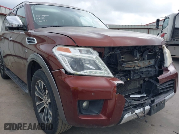 2018 Nissan Armada SL with VIN JN8AY2ND7J9050528, listed as a IAAI auction lot 41525232 with 106,179 mi miles and . Bid and sale history available at DreamBid. Image 19.