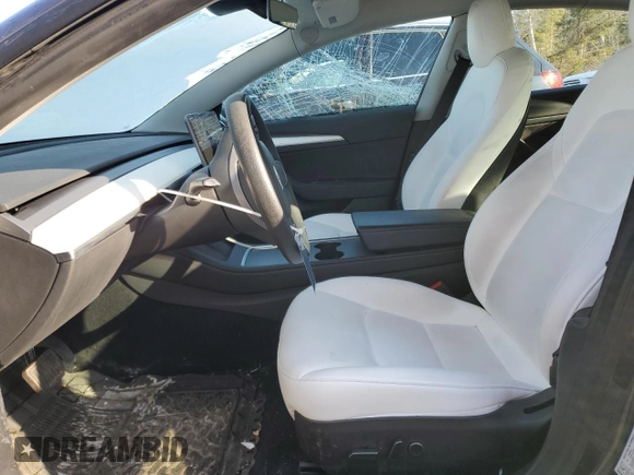 2022 Tesla Model 3 with VIN 5YJ3E1EA1NF255125, listed as a Copart auction lot 51807445 with 79,007 mi miles and Salvage Title. Bid and sale history available at carsss.com. Image 7.