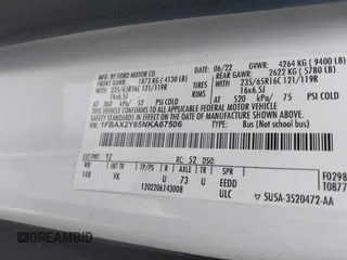 2022 Ford Transit Passenger XL with VIN 1FBAX2Y85NKA67506, listed as a IAAI auction lot 41509594 with 209,455 mi miles and . Bid and sale history available at DreamBid. Image 9.