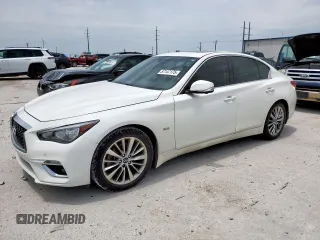2018 Infiniti Q50 Sport z VIN JN1EV7AP9JM354057, wystawiony jako Copart lot #57147175 z przebiegiem 93 777 mil mil oraz Szkoda całkowita • Salvage title. Historia ofert i sprzedaży dostępna na DreamBid. Obrazek 1.
