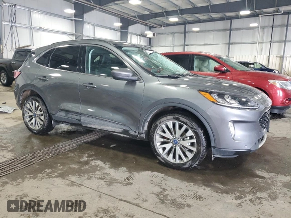 2022 Ford Escape Titanium with VIN 1FMCU9J91NUB38368, listed as a Copart auction lot 57089435 with 39,743 mi miles and Salvage title. Bid and sale history available at DreamBid. Image 4.