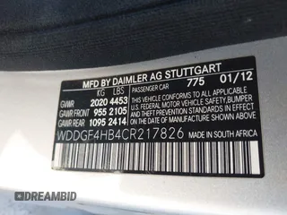 2012 Mercedes-Benz C-Class C 250 Sport with VIN WDDGF4HB4CR217826, listed as a IAAI auction lot 42081024 with 162,127 mi miles. Bid and sale history available at carsss.com. Image 9.