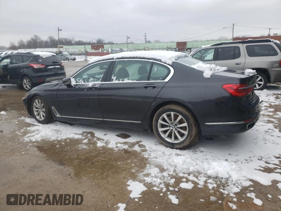 2017 BMW 7 Series 740i xDrive with VIN WBA7E4C59HGU99430, listed as a Copart auction lot 37789053 with 0 mi miles. Bid and sale history available at carsss.com. Image 2.