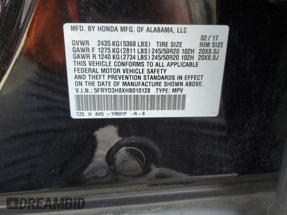 2017 Acura MDX Advance с VIN 5FRYD3H8XHB010128, выставлен на аукционе Copart как лот 51636255 с пробегом 96 635 миль миль и Списание • Salvage title. История ставок и продаж доступна на DreamBid. Изображение 13.